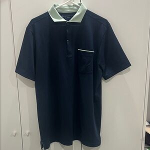 Travis Mathew Dark Blue Polo with Mint Collar